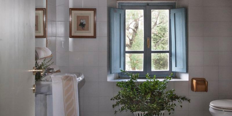 Budget friendly accommodation for 9 people with swimming pool in the Chianti region bathroom