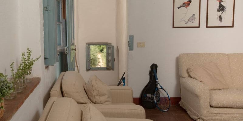 Low priced apartment for 6 people with swimming pool in the Chianti region of Tuscany sofa