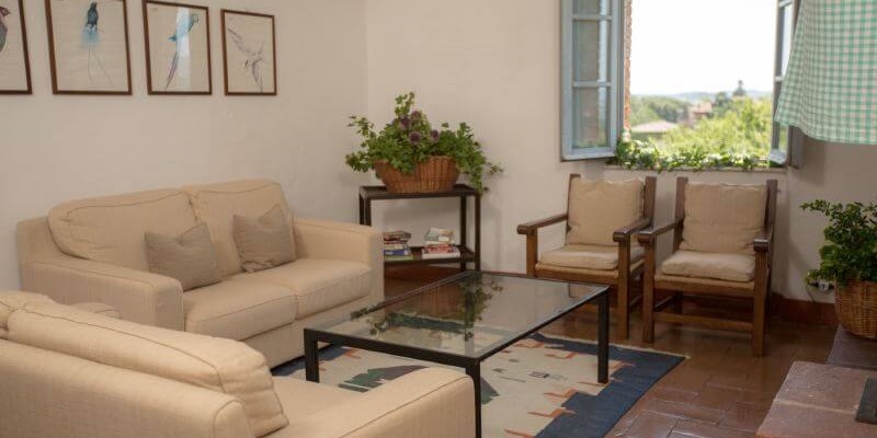 Low priced apartment for 4 people with swimming pool in the Chianti region of Tuscany living room